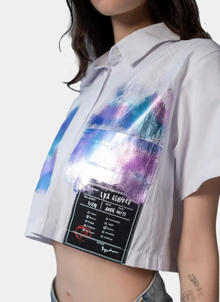 Cropped White Button - Up Shirt for Women - Flashmob India Flashmob Nation