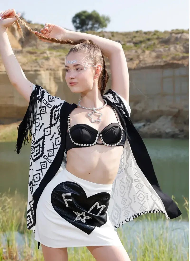 FM Rhinestone - Embellished Mini Skirt for Women - Flashmob India Flashmob Nation