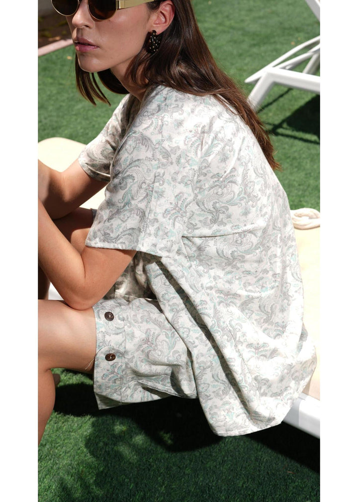 FM Women's Green Paisley Carpenter Shorts - Flashmob India Flashmob India  