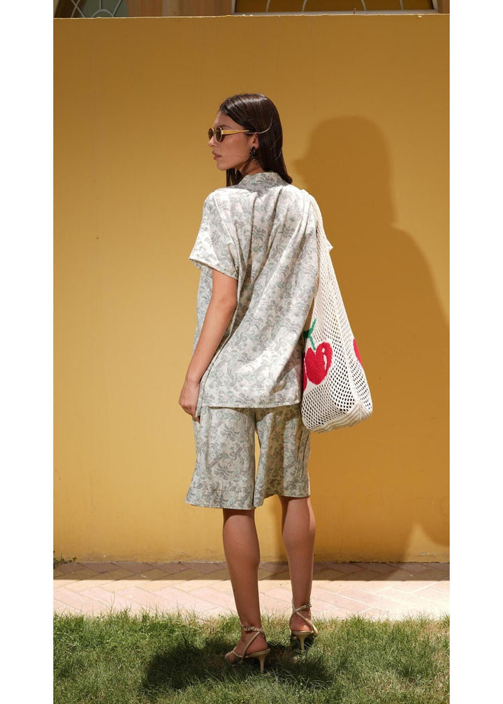 FM Women's Green Paisley Carpenter Shorts - Flashmob India Flashmob India  