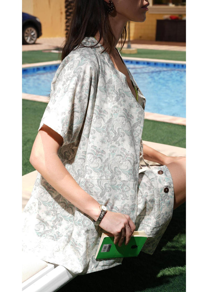 FM Women's Green Paisley Wrap Shirt - Flashmob India Flashmob India  
