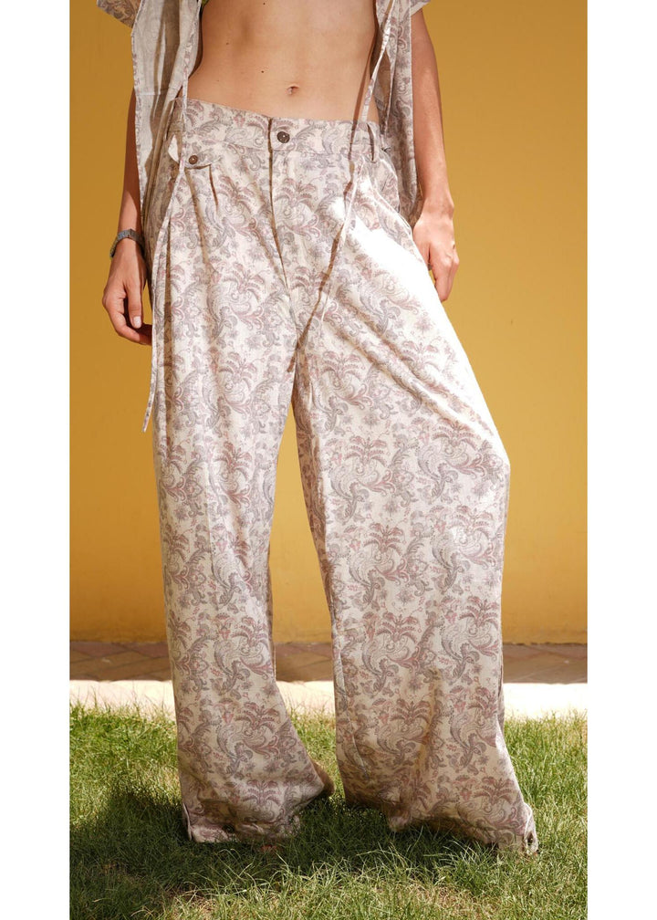 FM Women's Pink Paisley Carpenter Pant - Flashmob India Flashmob India  
