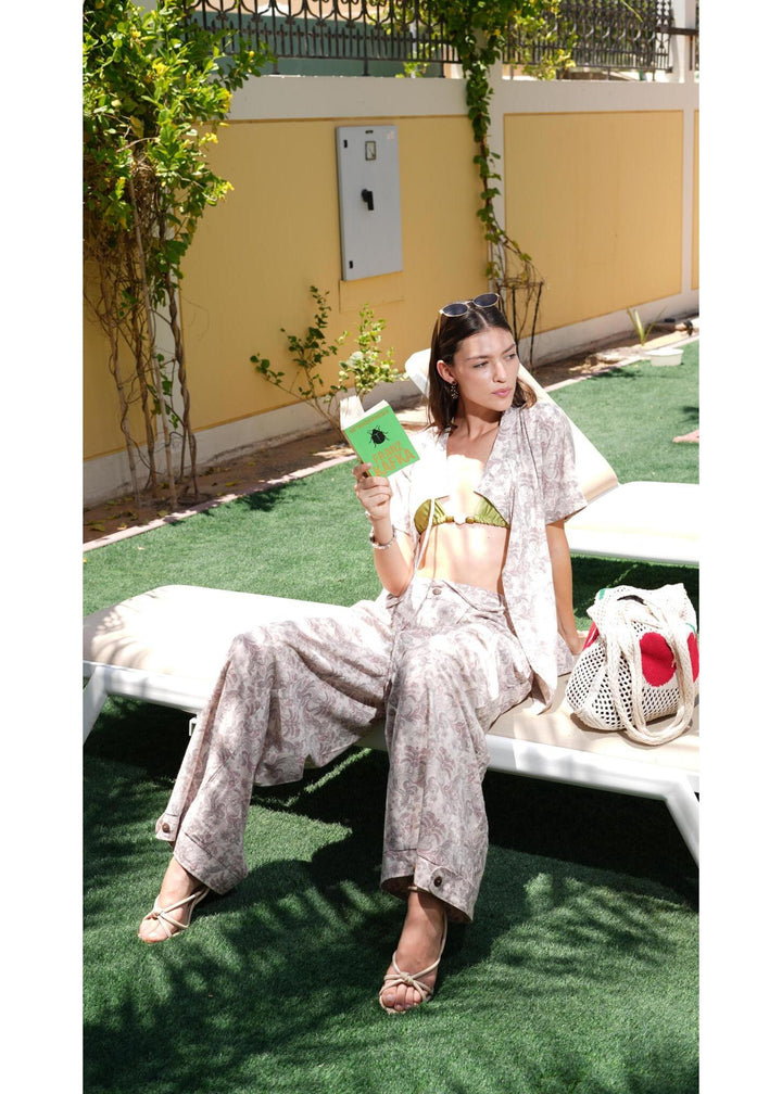 FM Women's Pink Paisley Carpenter Pant - Flashmob India Flashmob India  