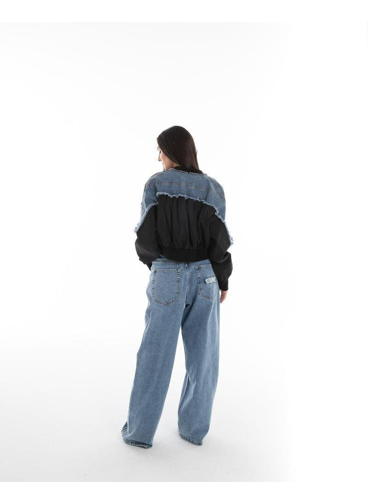 Hybrid Denim Bomber Jacket - Flashmob India Flashmob Nation Denim Jacket