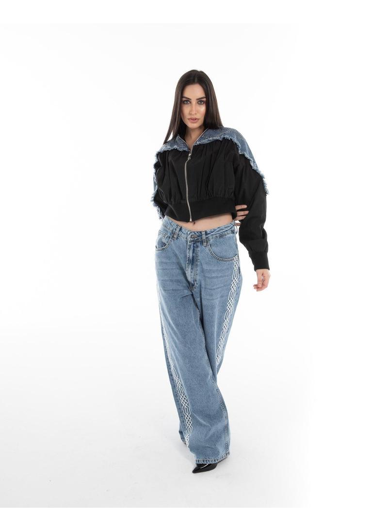 Hybrid Denim Bomber Jacket - Flashmob India Flashmob Nation Denim Jacket