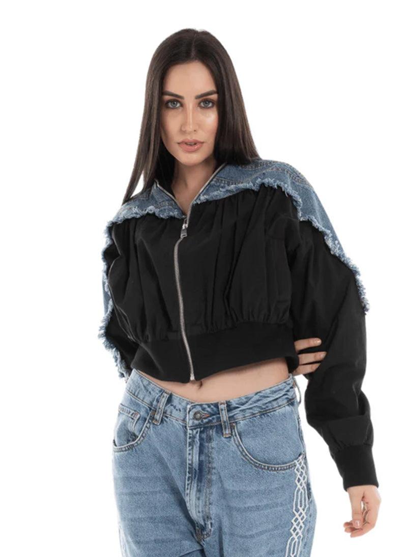 Hybrid Denim Bomber Jacket - Flashmob India Flashmob Nation Denim Jacket