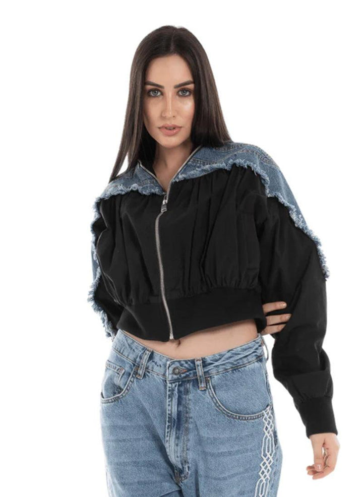 Hybrid Denim Bomber Jacket - Flashmob India Flashmob Nation Denim Jacket