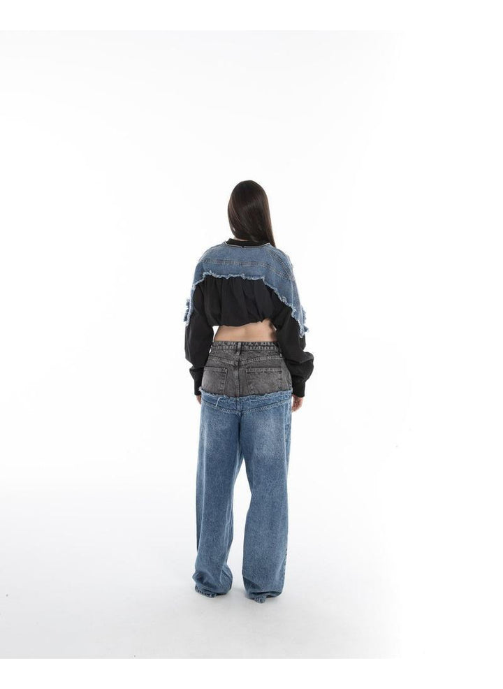 Hybrid Denim Bomber Jacket - Flashmob India Flashmob Nation Denim Jacket