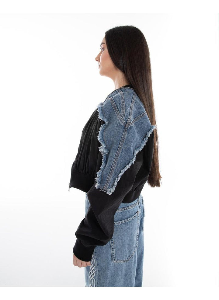 Hybrid Denim Bomber Jacket - Flashmob India Flashmob Nation Denim Jacket