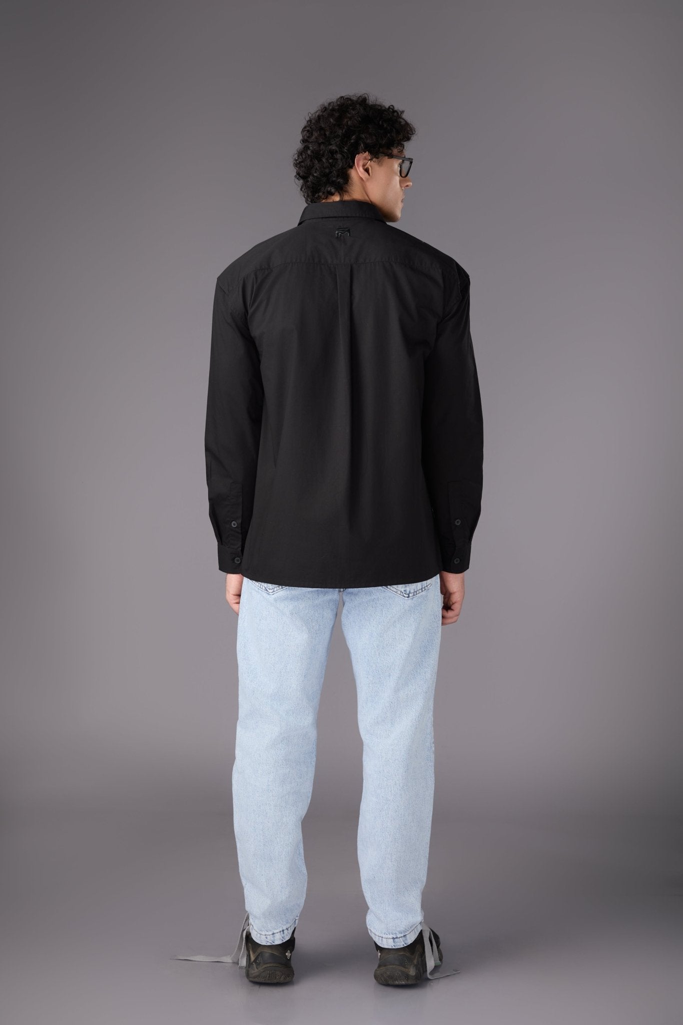 Men’s Black Embellished Shirt - Flashmob India Flashmob India   Jacket