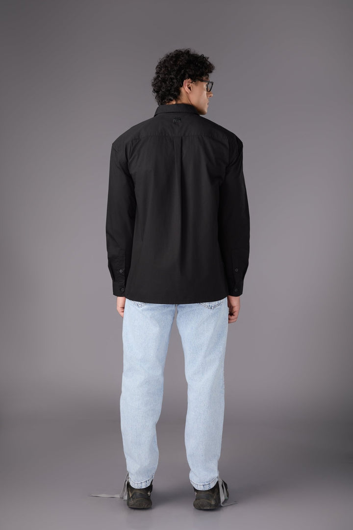 Men’s Black Embellished Shirt - Flashmob India Flashmob India   Jacket