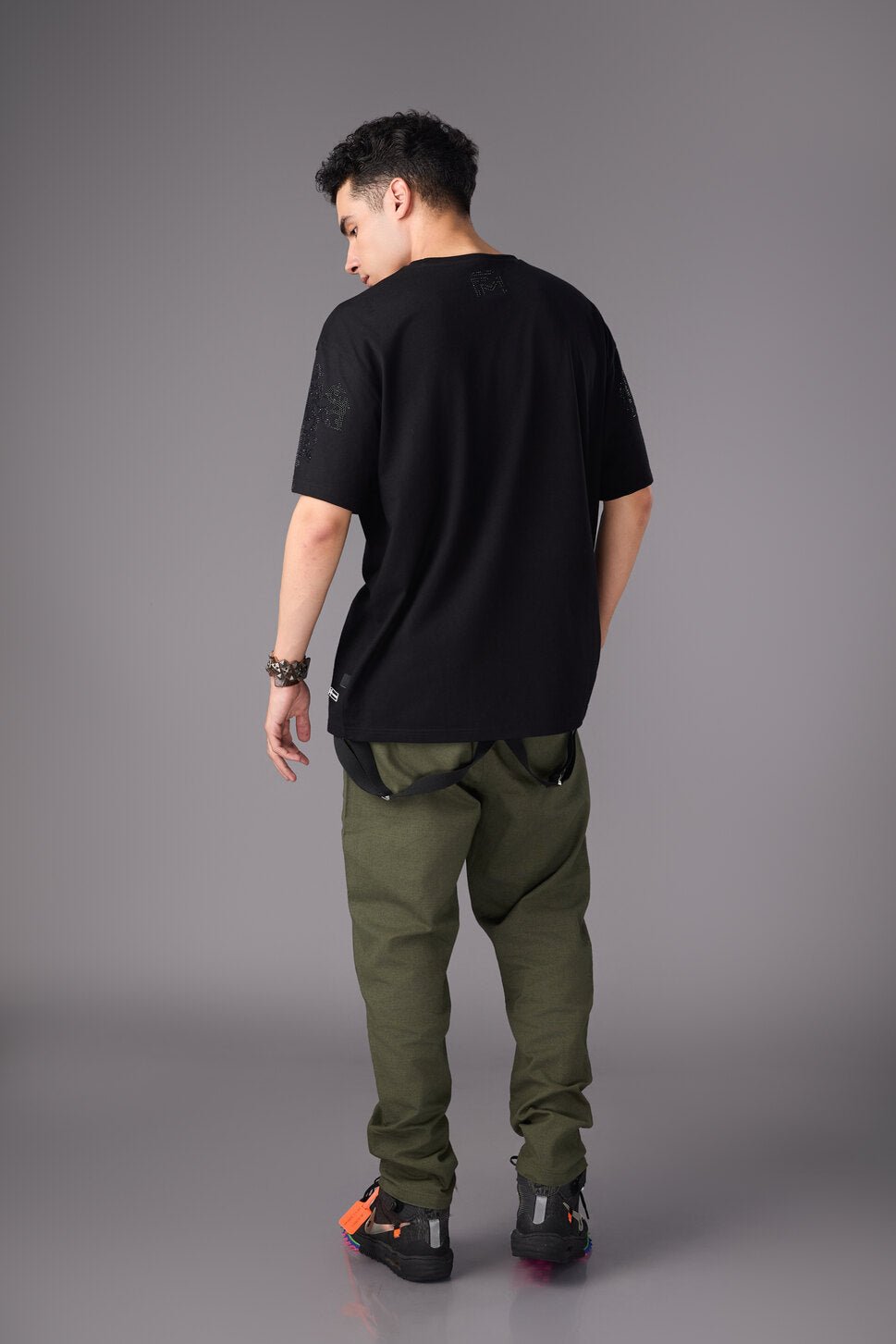 Men’s Black Embellished T-Shirt - Flashmob India Flashmob India Men Top