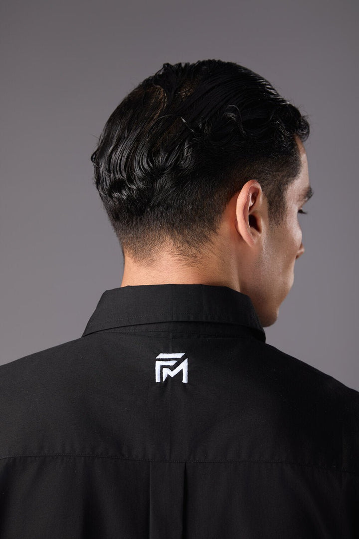 Men’s Black Embroidered Shirt - Flashmob India Flashmob India   Jacket