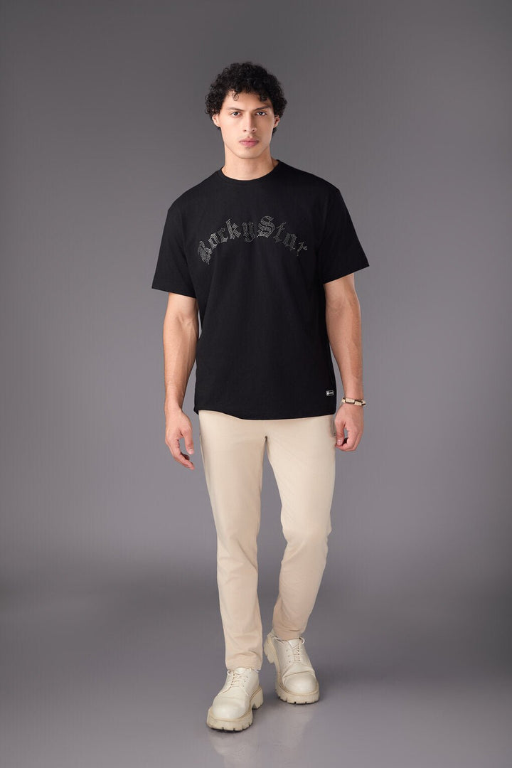 Men’s Black Floral Back Print T-Shirt - Flashmob India Flashmob India Men Top