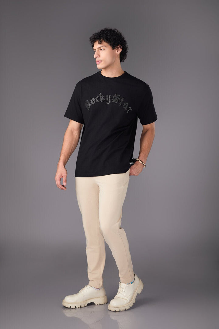 Men’s Black Floral Back Print T-Shirt - Flashmob India Flashmob India Men Top