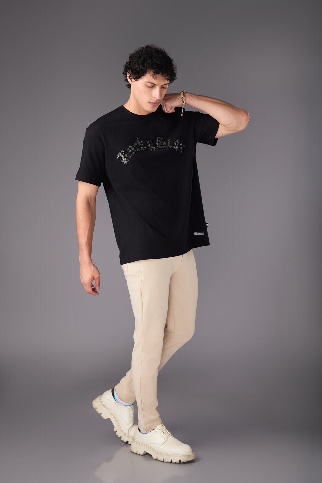 Men’s Black Floral Back Print T-Shirt - Flashmob India Flashmob India Men Top