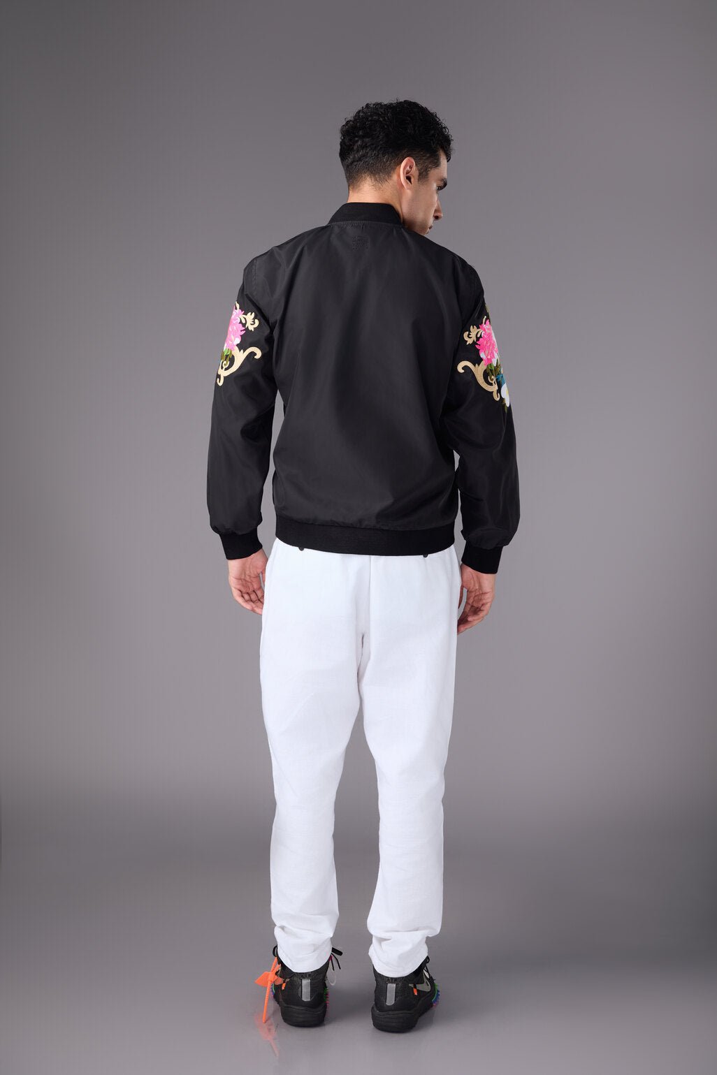 Men’s Black Floral Bomber Jacket - Flashmob India Flashmob India Jacket