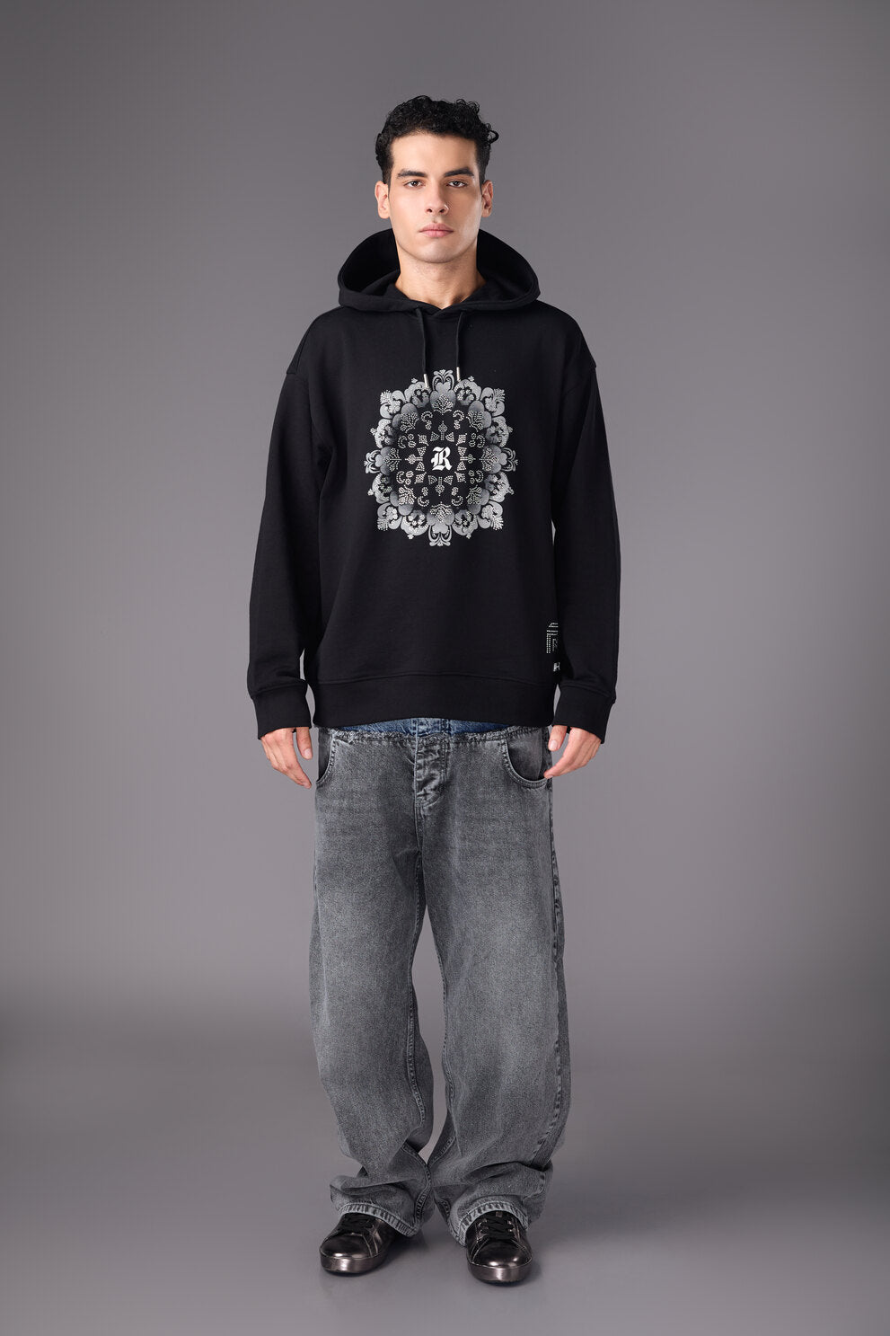 Men’s Black Graphic Print Hoodie - Flashmob India Flashmob India hoodie