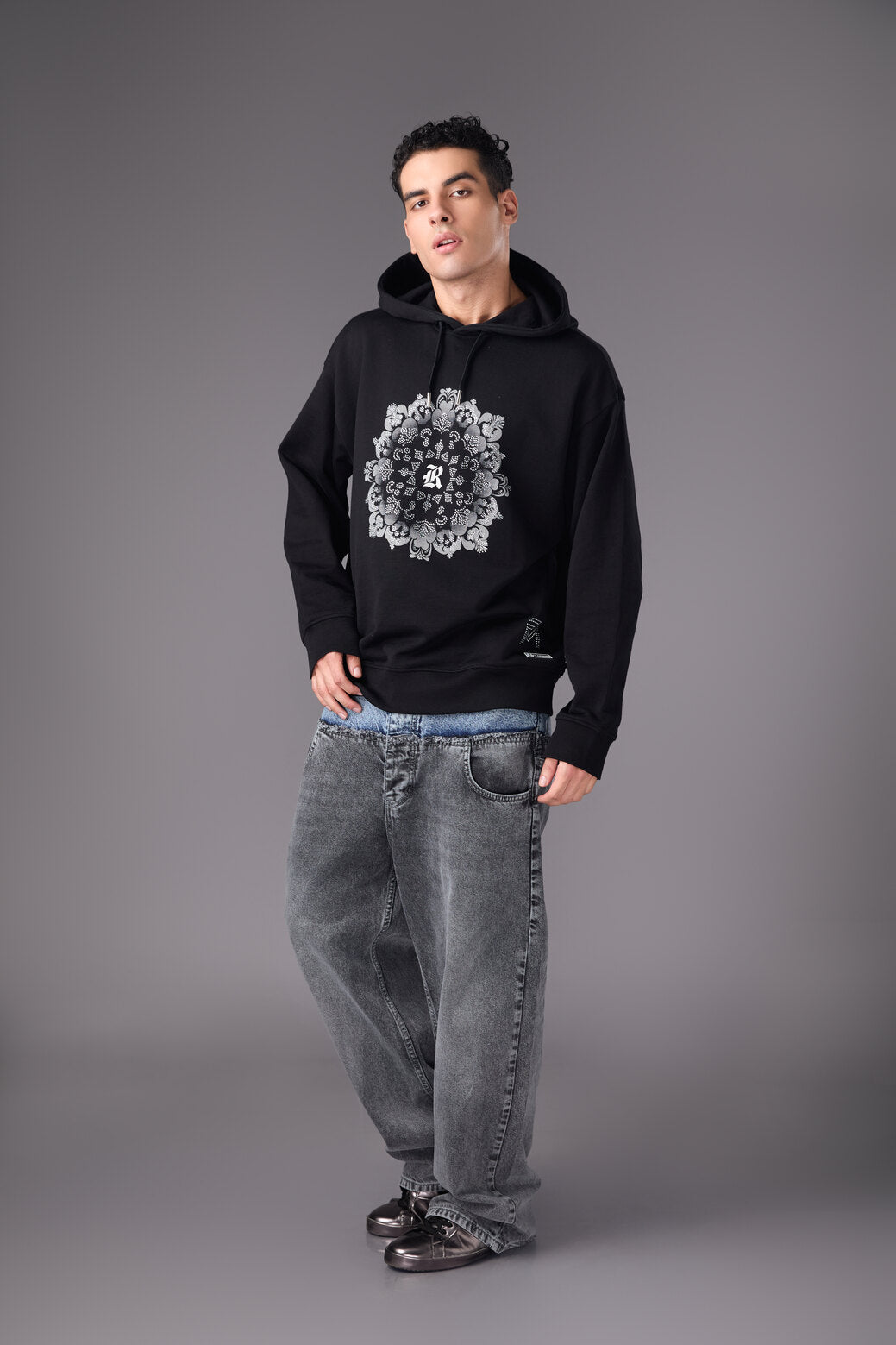 Men’s Black Graphic Print Hoodie - Flashmob India Flashmob India hoodie