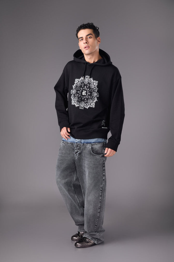 Men’s Black Graphic Print Hoodie - Flashmob India Flashmob India hoodie