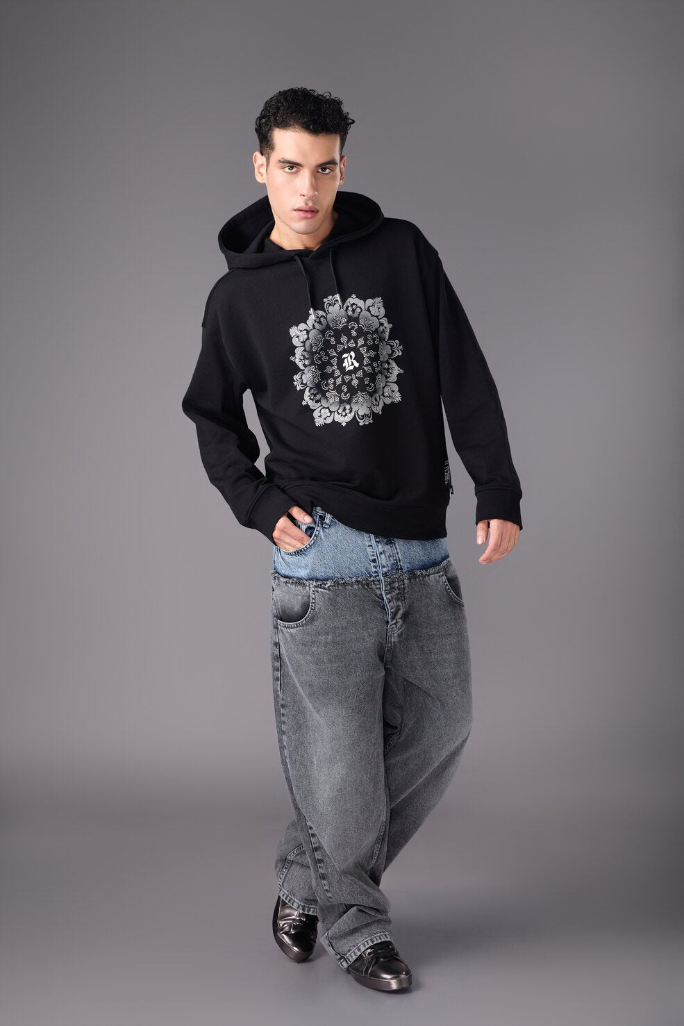 Men’s Black Graphic Print Hoodie - Flashmob India Flashmob India hoodie