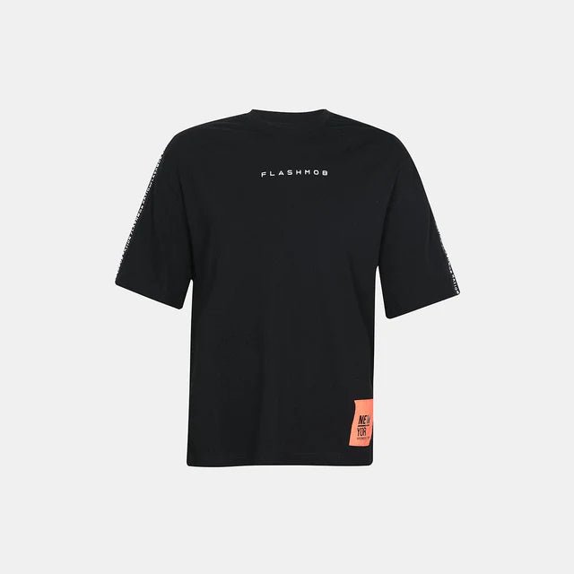 Men’s Black Graphic Tape T-Shirt - Flashmob India Flashmob Nation   T-Shirt