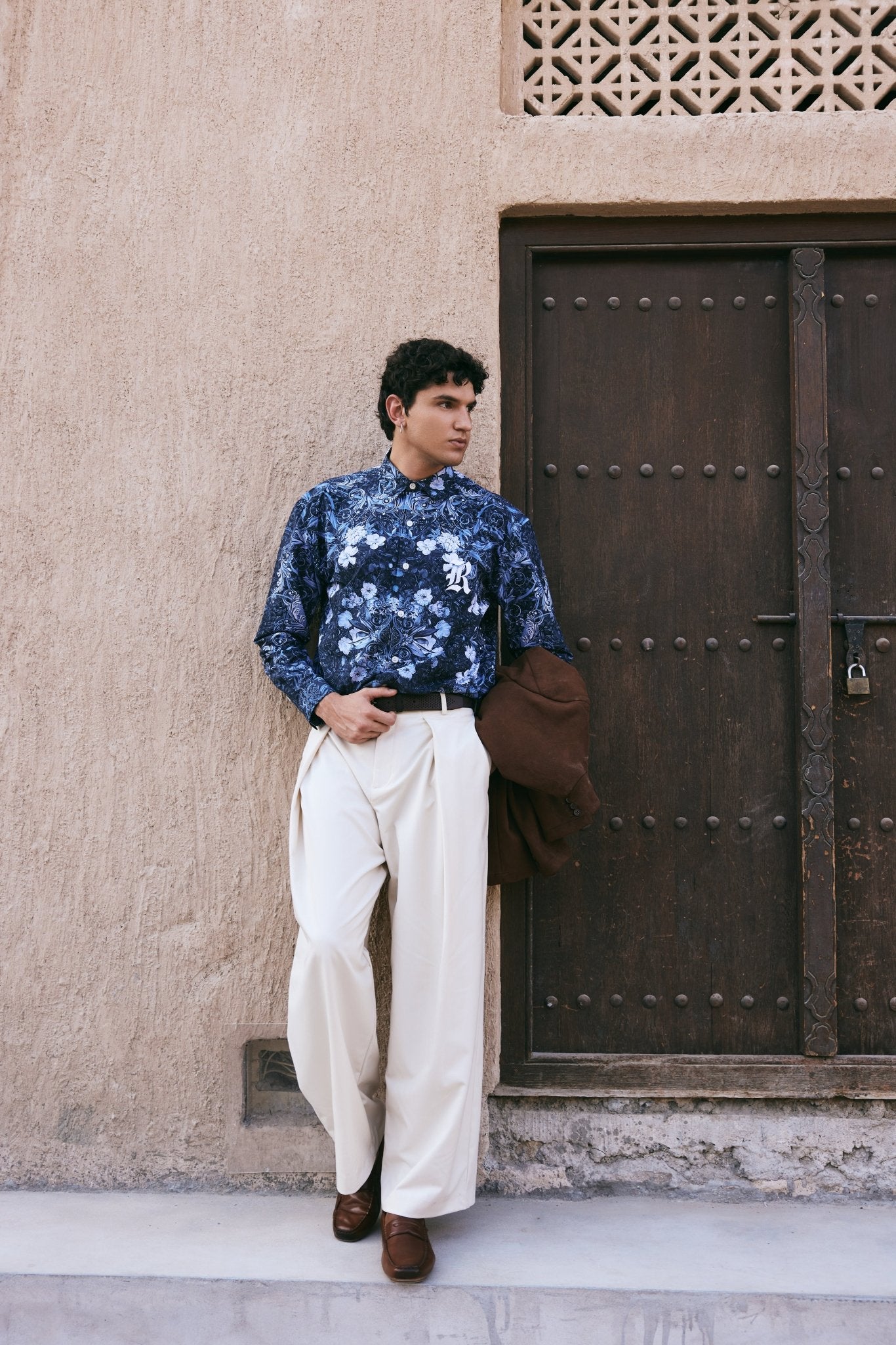 Men’s Blue Floral Print Shirt - Flashmob India Flashmob India   Jacket