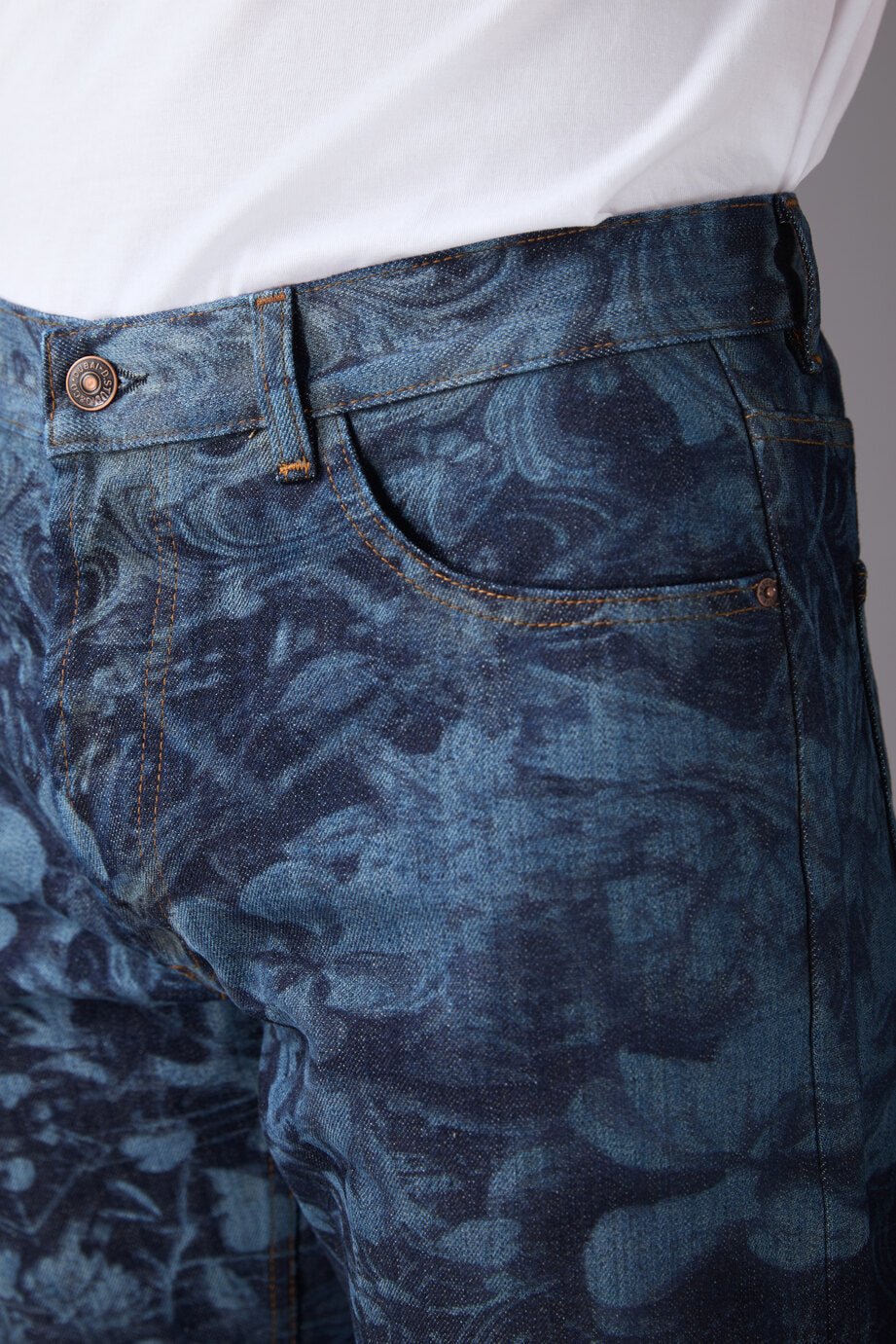 Men’s Blue Printed Straight Pants - Flashmob India Flashmob India   men bottom