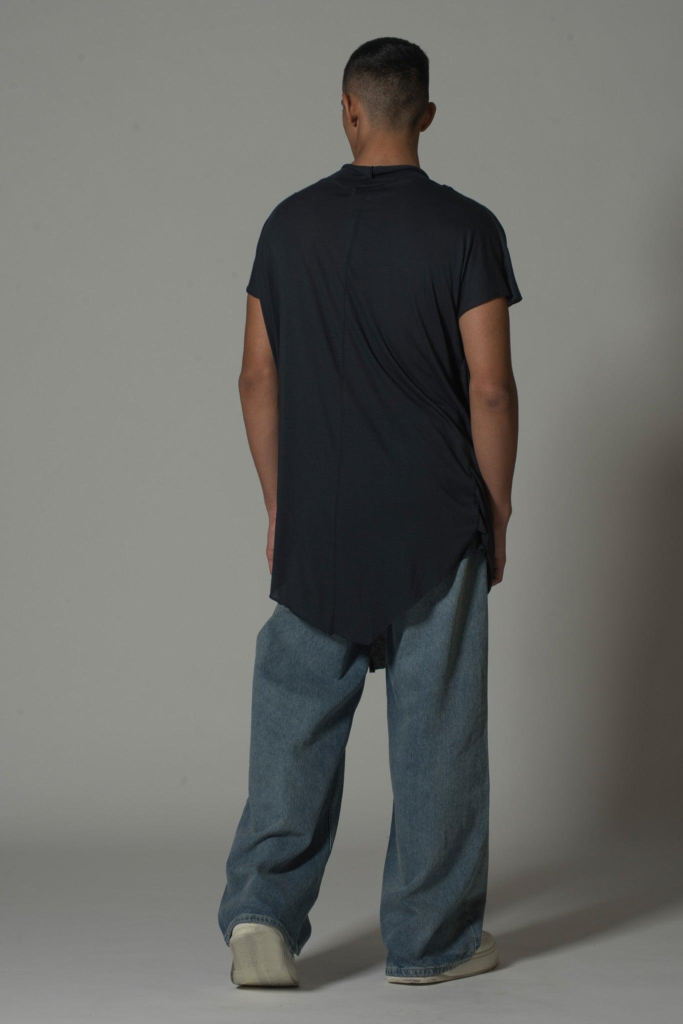 Men’s Draped Asymmetric Longline T-Shirt - Flashmob India Flashmob Nation None