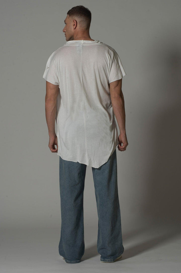 Men’s Draped Asymmetric Longline T-Shirt - Flashmob India Flashmob Nation None