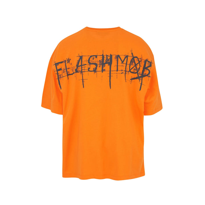 Men’s Orange Graphic Oversized T-Shirt - Flashmob India Flashmob Nation  None Men Top