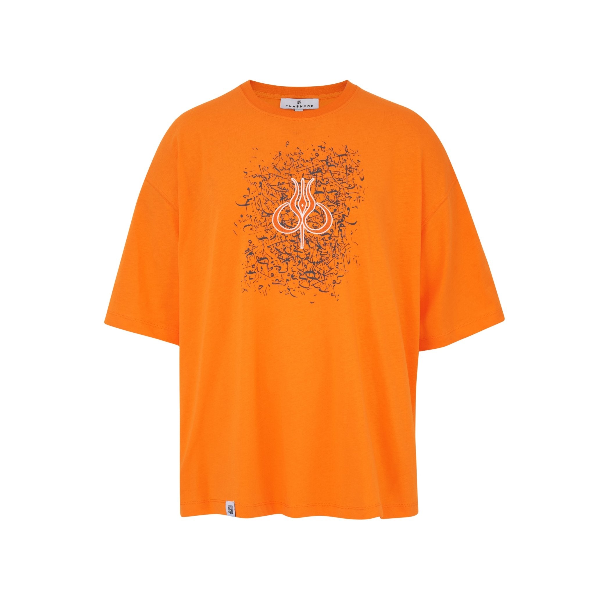 Men’s Orange Graphic Oversized T-Shirt - Flashmob India Flashmob Nation  None Men Top