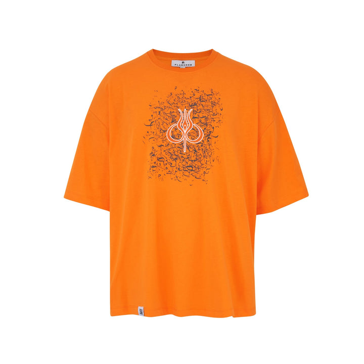 Men’s Orange Graphic Oversized T-Shirt - Flashmob India Flashmob Nation  None Men Top