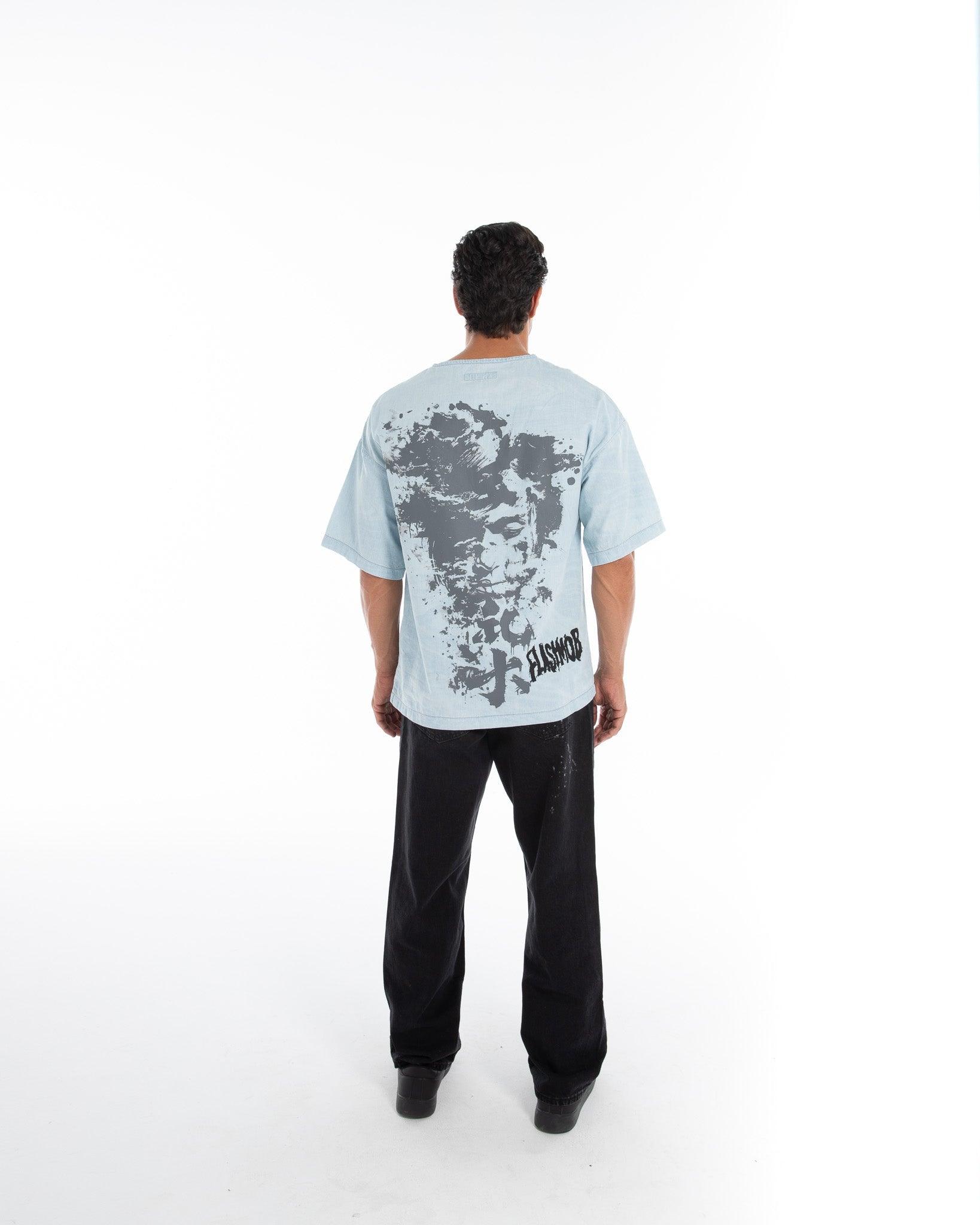Men’s Oversized Denim T-Shirt - Flashmob India Flashmob Nation None