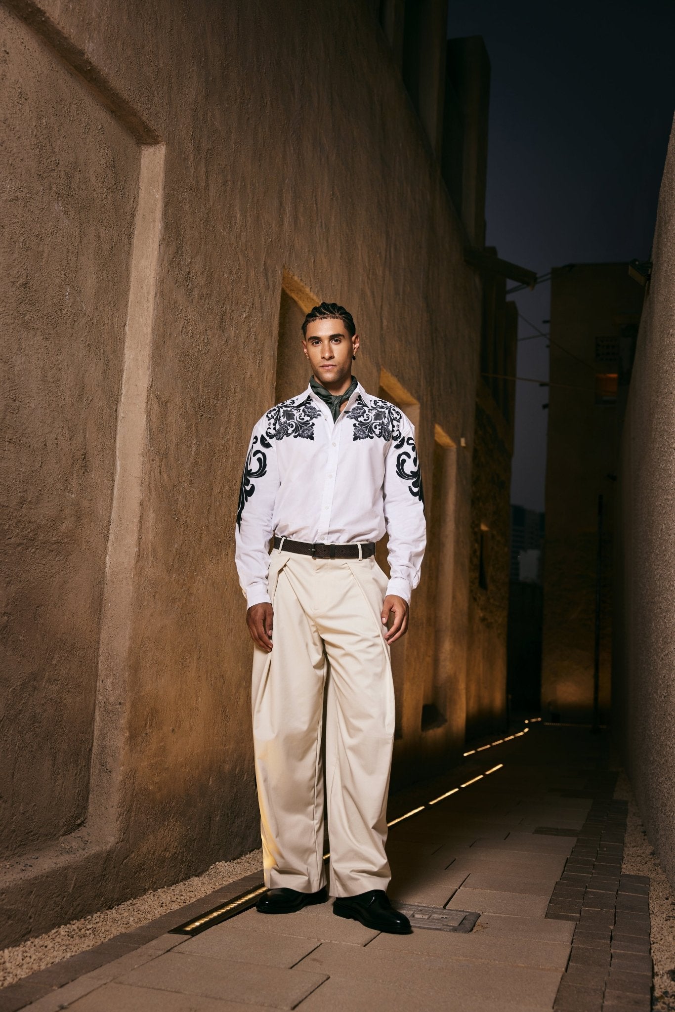 Men’s White Baroque Print Shirt - Flashmob India Flashmob India   Jacket