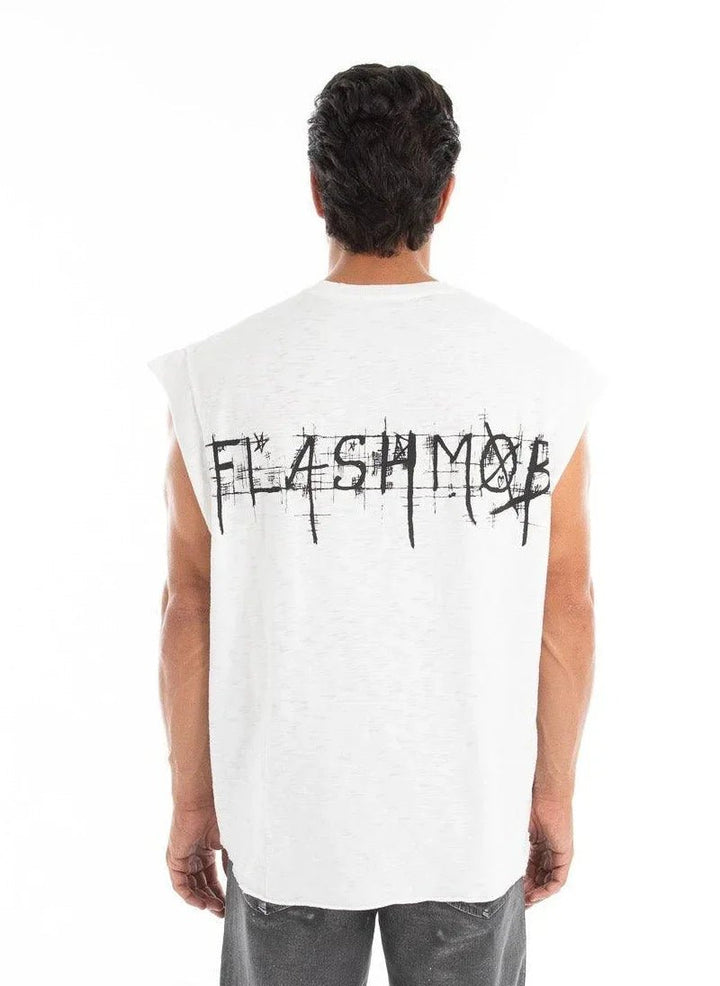 Men’s White Drop Shoulder Oversized T-Shirt - Flashmob India Flashmob Nation Men Top