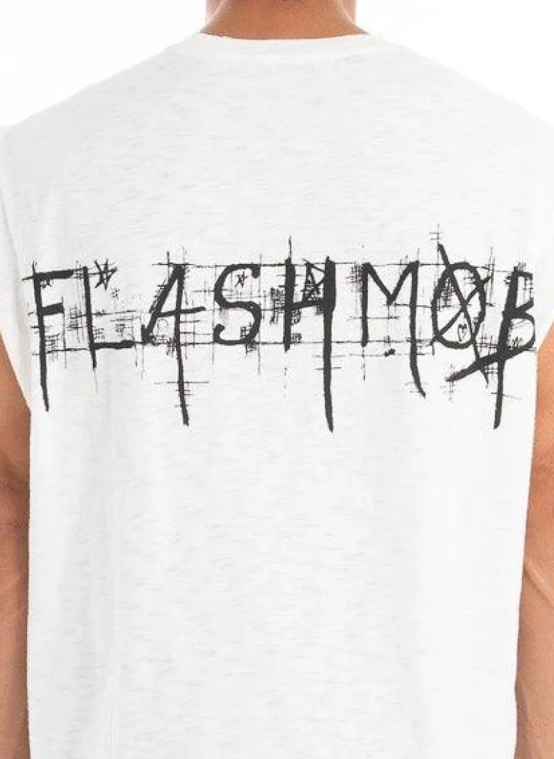 Men’s White Drop Shoulder Oversized T-Shirt - Flashmob India Flashmob Nation Men Top