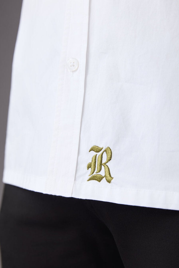 Men’s White Floral Embroidered Shirt - Flashmob India Flashmob India   Jacket