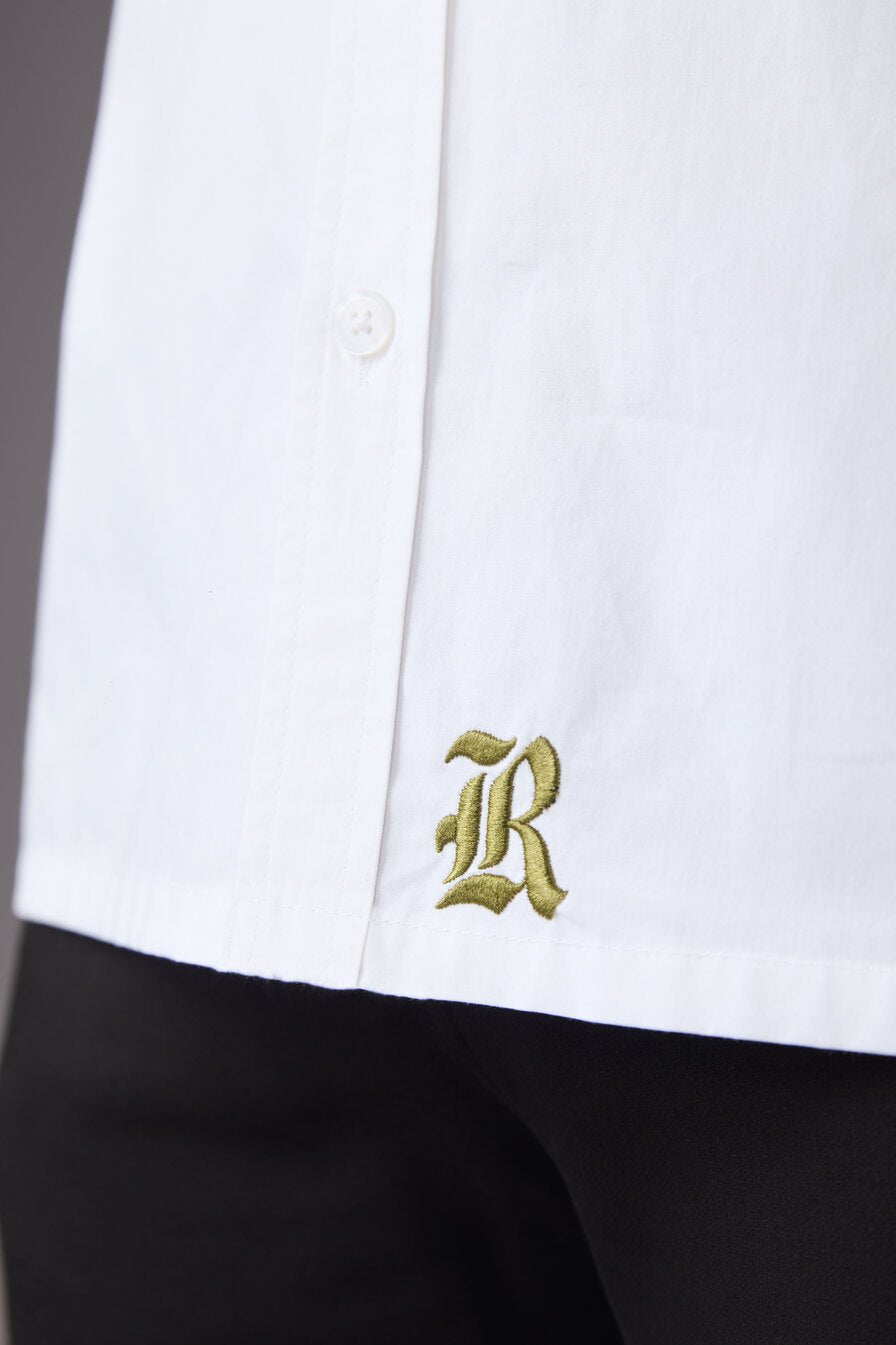 Men’s White Floral Embroidered Shirt - Flashmob India Flashmob India   Jacket