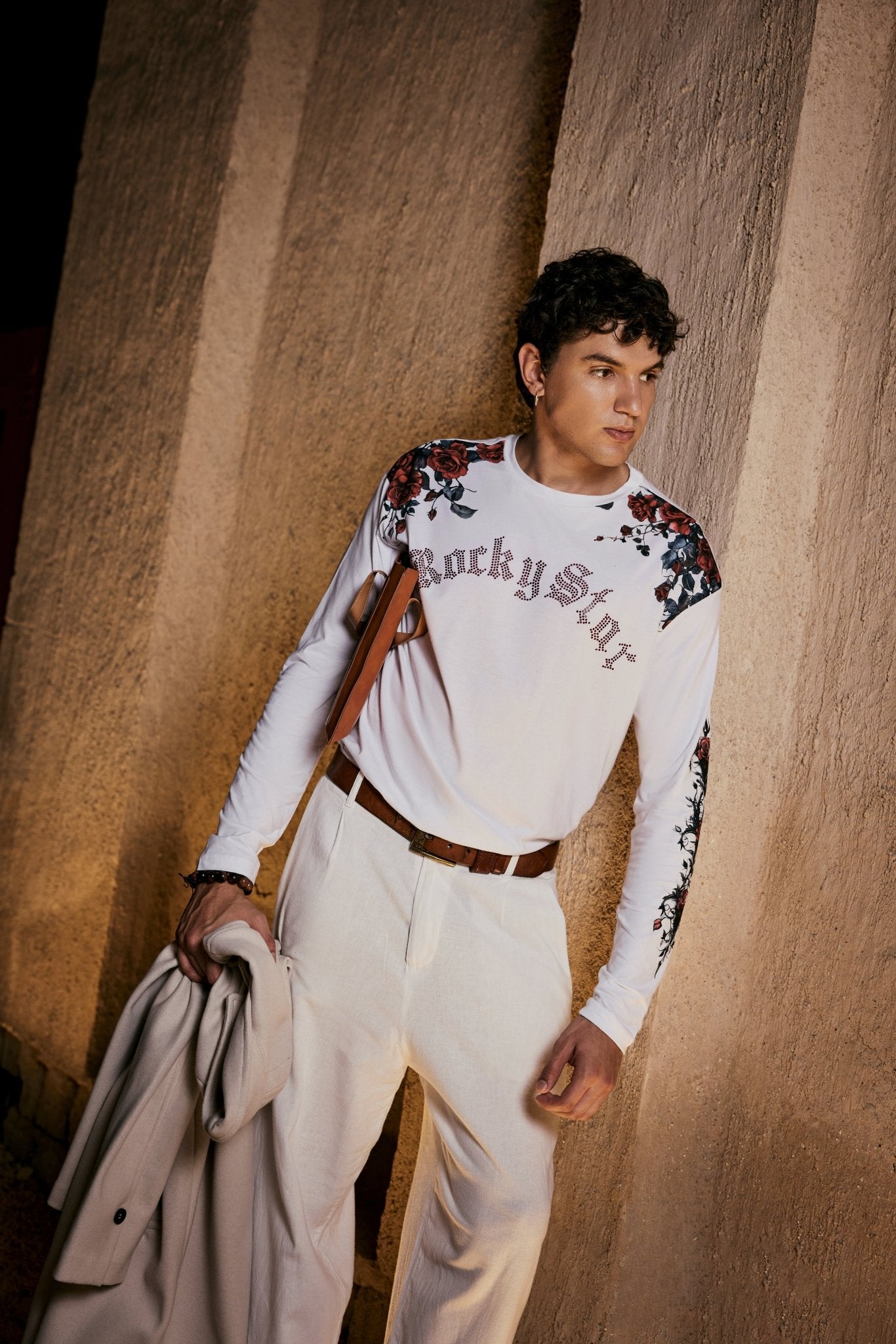 Men’s White Graphic Long Sleeve T-Shirt - Flashmob India Flashmob India   Men Top