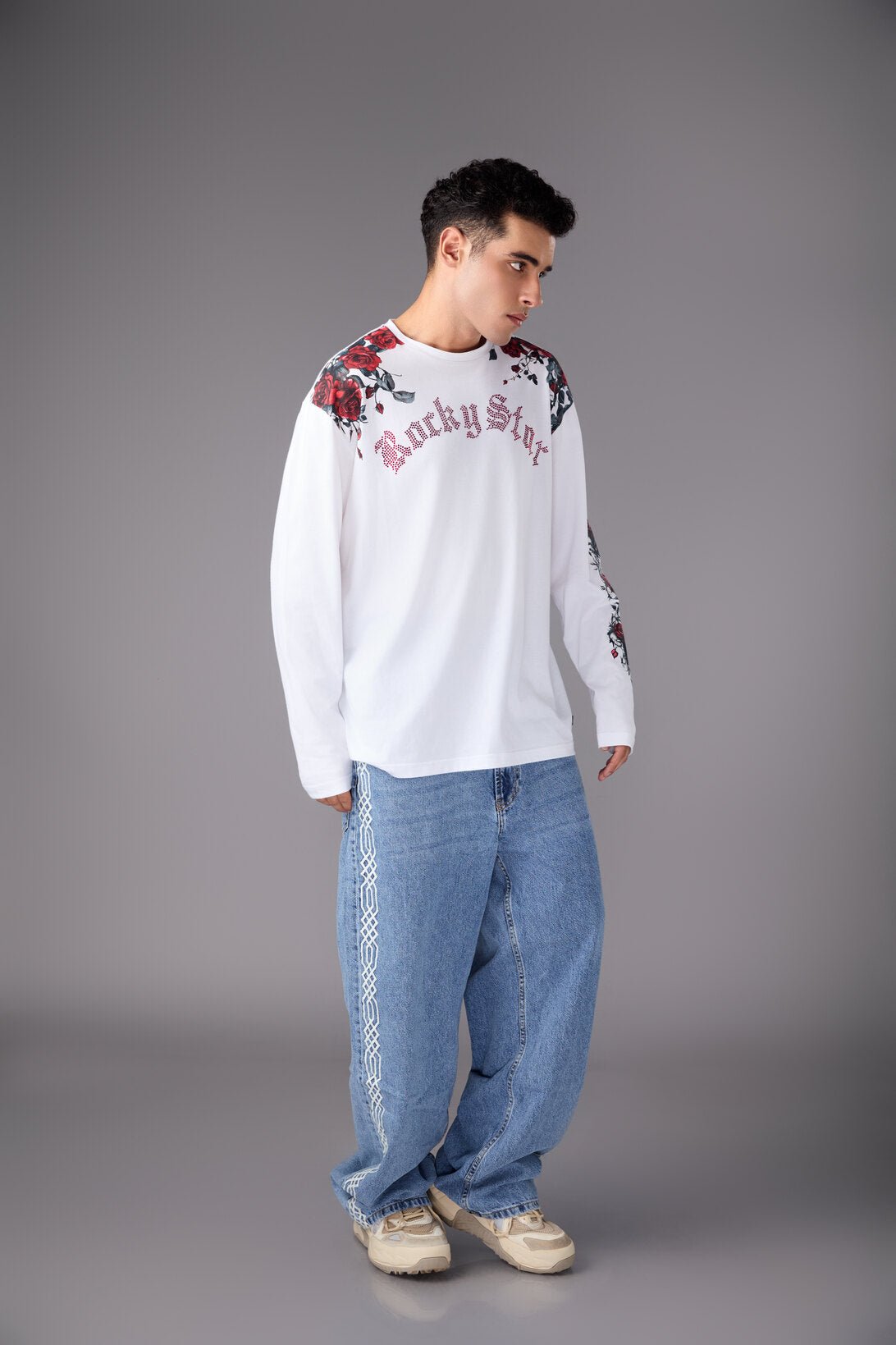 Men’s White Graphic Long Sleeve T-Shirt - Flashmob India Flashmob India Men Top