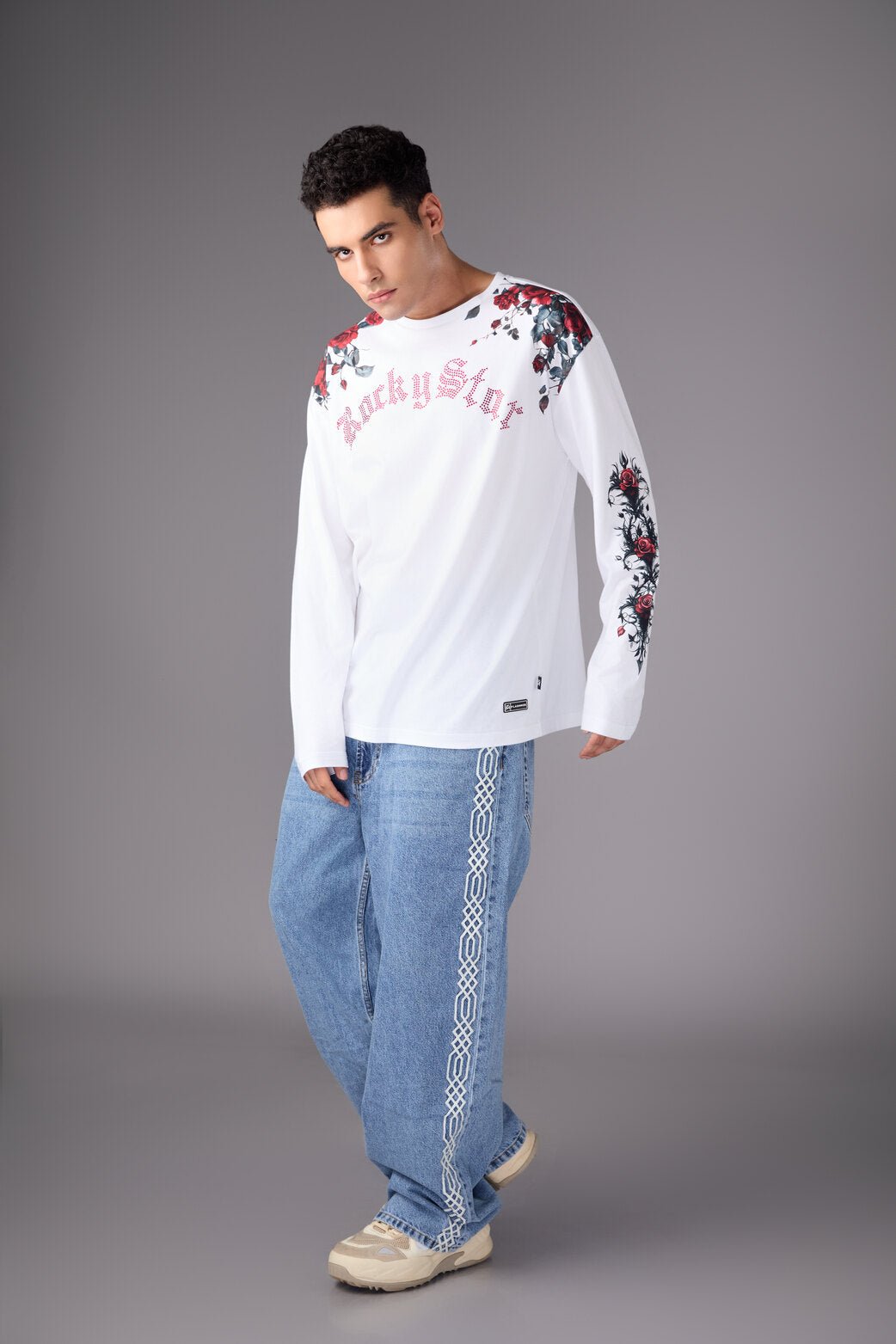 Men’s White Graphic Long Sleeve T-Shirt - Flashmob India Flashmob India Men Top