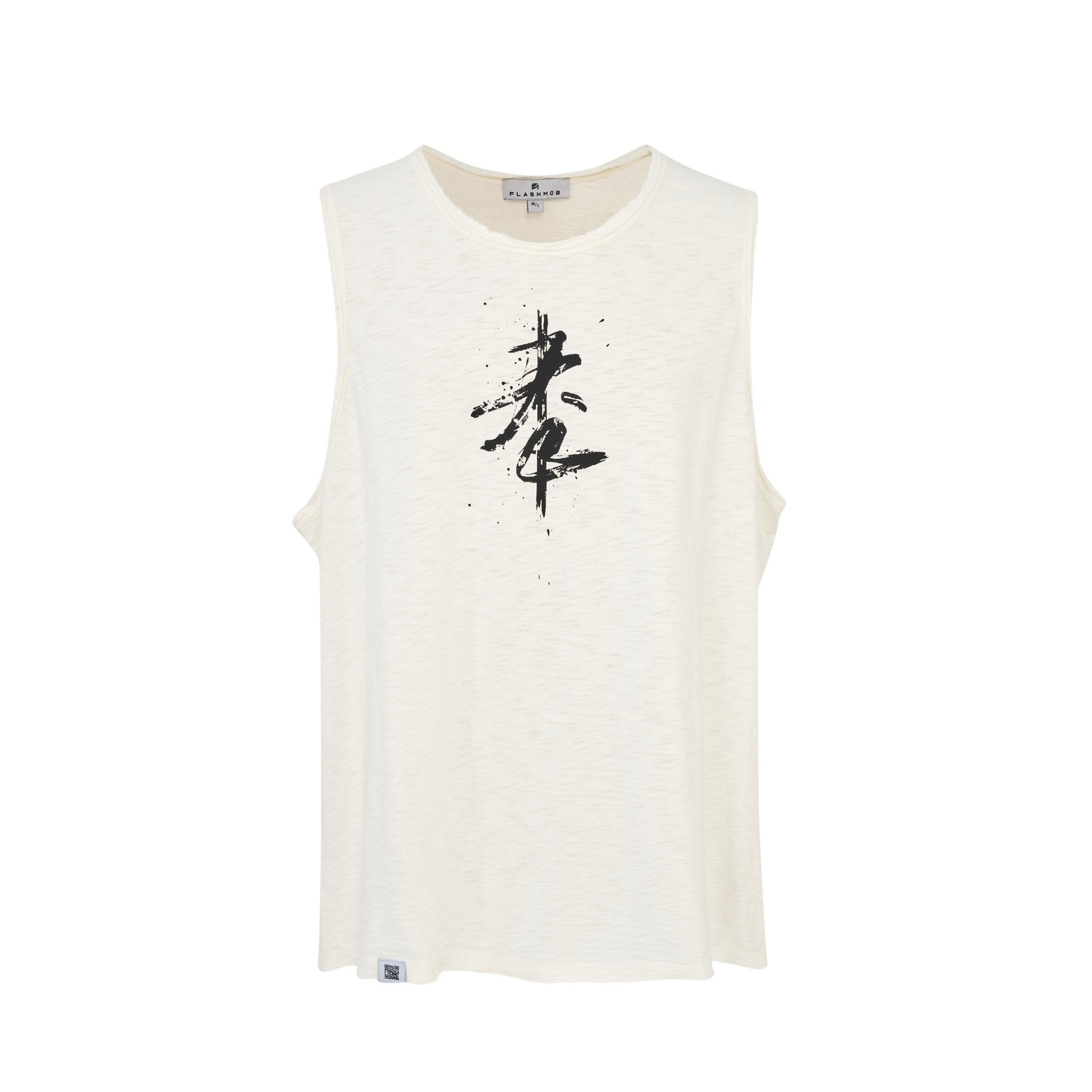 Men’s White Graphic Sleeveless Tank - Flashmob India Flashmob Nation   Men Top
