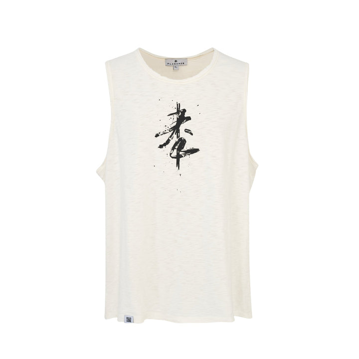 Men’s White Graphic Sleeveless Tank - Flashmob India Flashmob Nation   Men Top