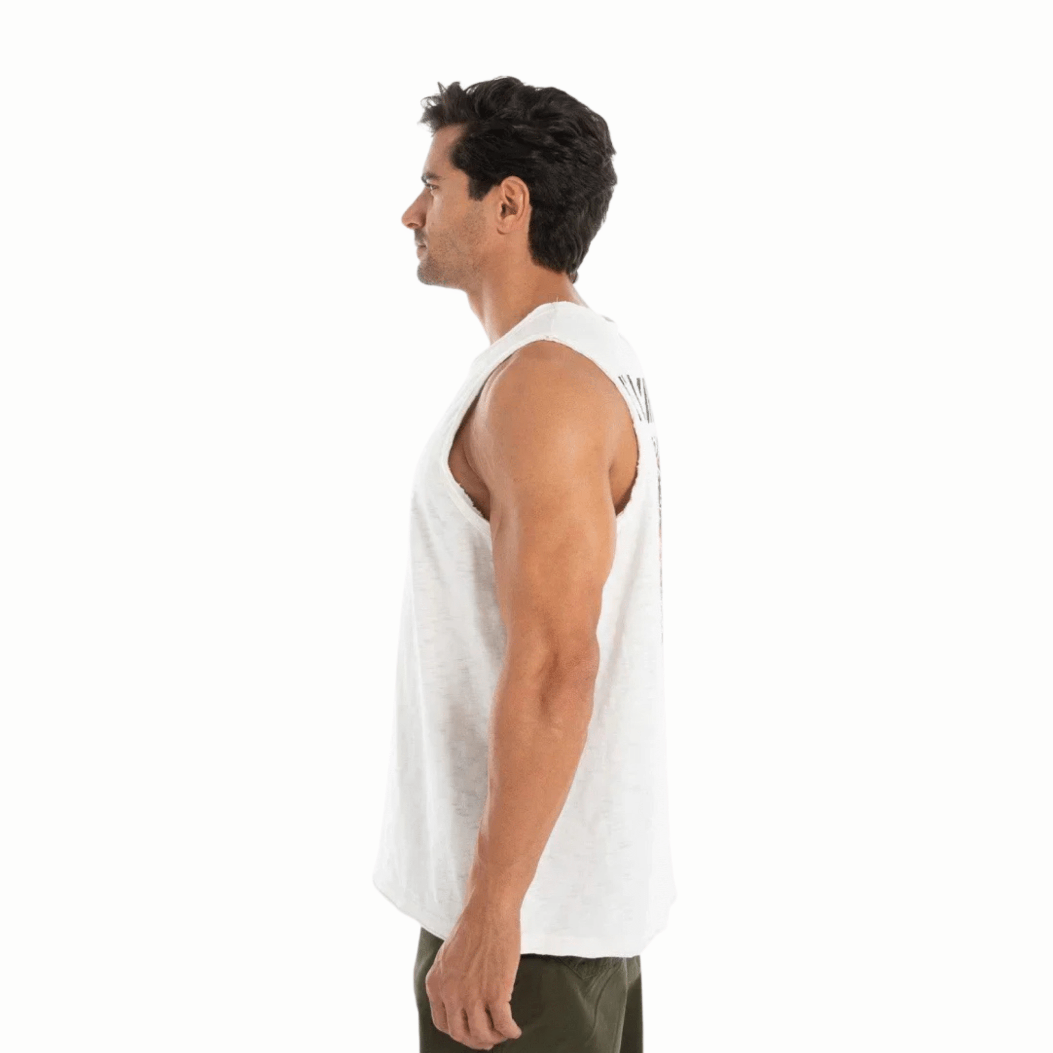 Men’s White Graphic Sleeveless Tank - Flashmob India Flashmob Nation Men Top