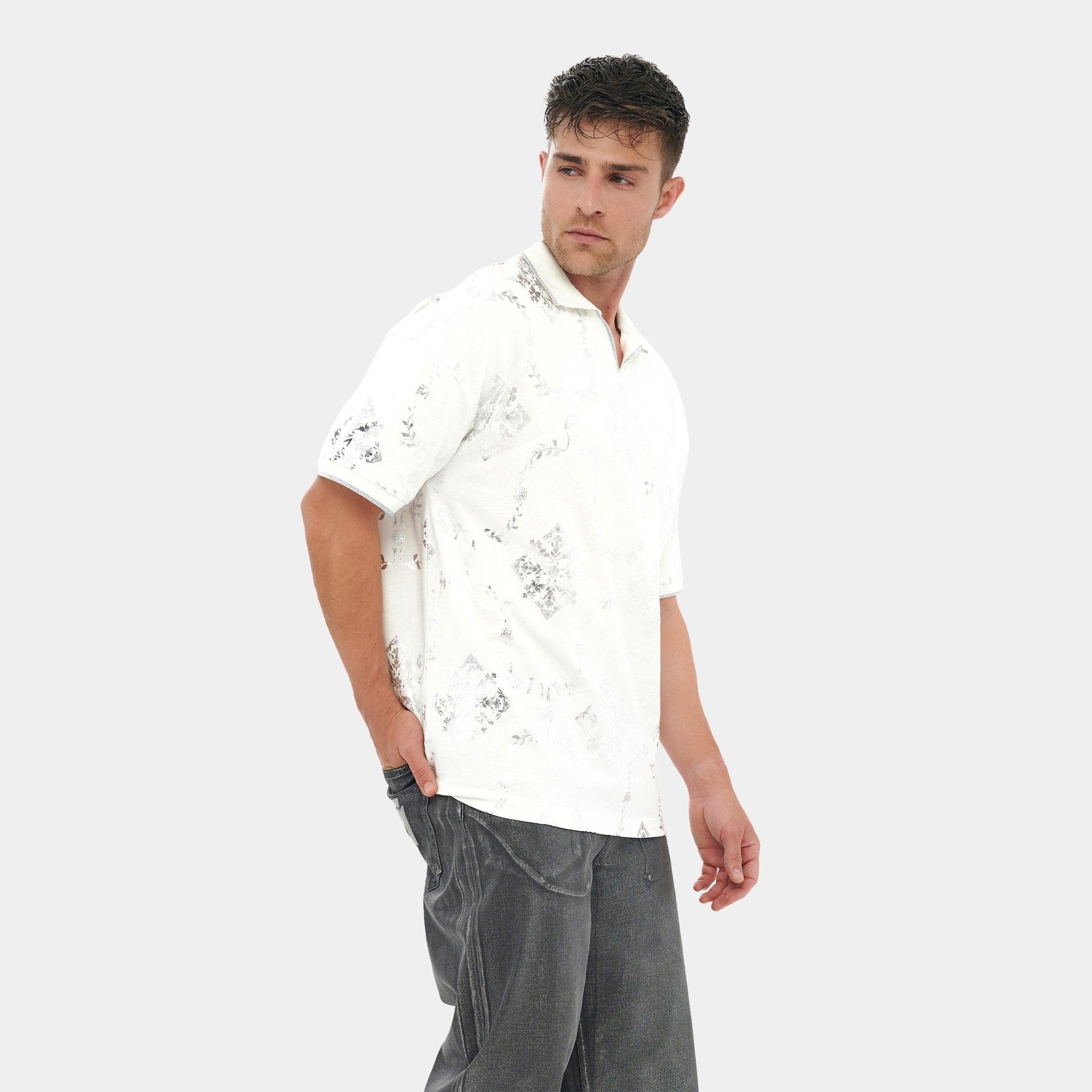 Printed White and Silver Reflective T-Shirt - Flashmob India Flashmob Nation None