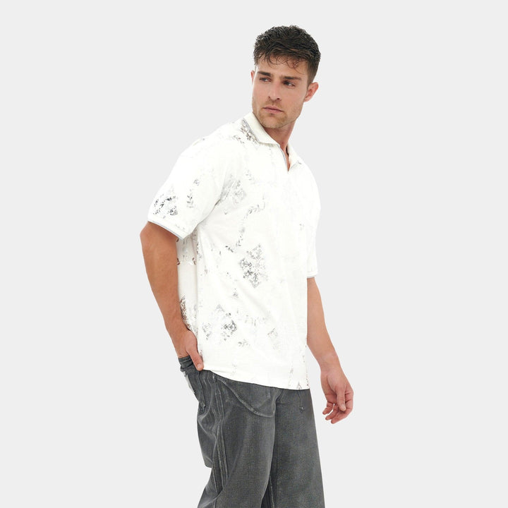 Printed White and Silver Reflective T-Shirt - Flashmob India Flashmob Nation None