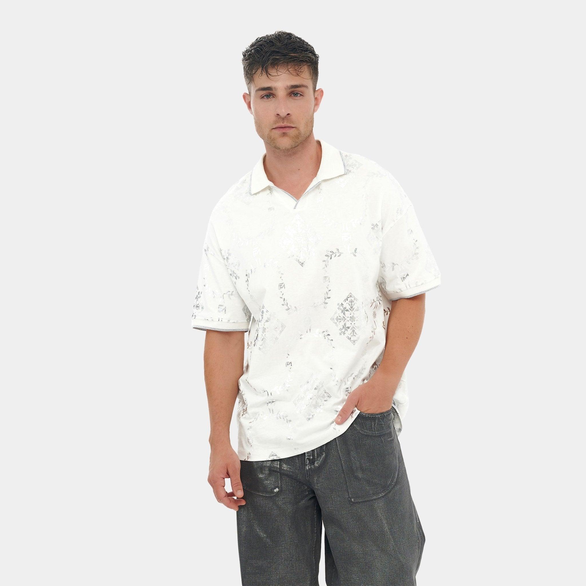 Printed White and Silver Reflective T-Shirt - Flashmob India Flashmob Nation None