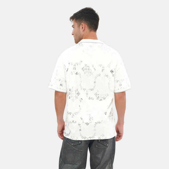 Printed White and Silver Reflective T-Shirt - Flashmob India Flashmob Nation None