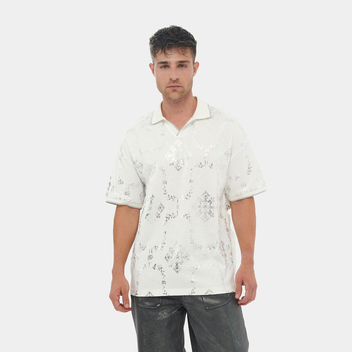 Printed White and Silver Reflective T-Shirt - Flashmob India Flashmob Nation None